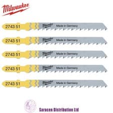 Image of MILWAUKEE CLEAN & SPLINTER FREE JIGSAW BLADES, PACK OF 5 - 4932274351