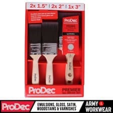 Image of ProDec 6 Trade Synthetic Paint Brushes Set 1.5" 2" 3" | Free Woodworker Brush