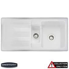 Image of Rangemaster Portland 1.5 Bowl White Ceramic Kitchen Sink "Graded"