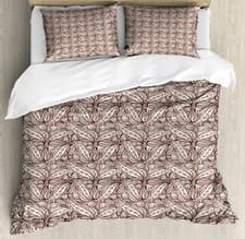 Image of Brown Paisley Duvet Cover Set Intertwined Leaves