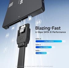 Image of 3-Pack SATA III 6.0 Gbps SATA Cables 60cm Straight, SATA 3 data Cables in Black