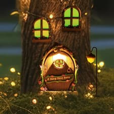Image of Miniature Fairy Garden Accessories, 4 PCS Glow-In-The-Dark Opening Fairy Door &