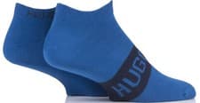 Image of Hugo Boss Socks 2 Pairs Mens Ankle Trainer Liner Navy or Blue 100% Genuine New