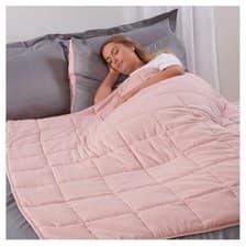 Image of Brentfords Weighted Blanket 150x200cm - Blush Pink - 8kg - Anxiety Stress Relief