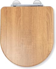 Image of Croydex Levico Flexi-Fix D Shape Toilet Seat Soft Close - Quick Release Button f
