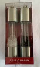Image of Cole & Mason Contemporary Salt & Pepper Mill Set Stainless Steel 200mm NEW
