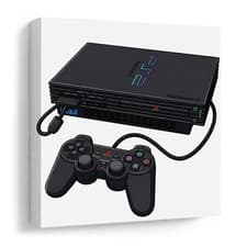 Image of PLAYSTATION 2 PS2 CANVAS WALL ART Retro Video Game Decor Gamer Room BIG 20x20"