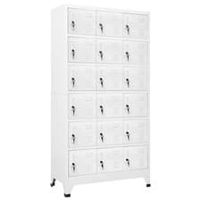 Image of Locker Cabinet with 18 Compartments Metal 90x40x180 cm