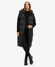 Image of Superdry Womens Longline Hooded Puffer Gilet