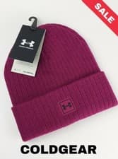 Image of UNDER ARMOUR BEANIE HAT UA COLDGEAR MAROON ONE SIZE UNISEX