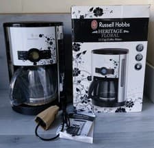 Image of Russell Hobbs 12 Cup Coffee Maker Heritage Floral Programmable Digital Timer