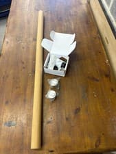 Image of Polished Chrome & Oak Handrail with brackets 100cm