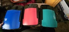 Image of ADDIS Set of 3 Recycling 40ltr Waste Utility Bins with Colour Coded Lids, Blue,