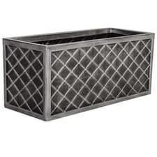 Image of Trough Lazio Effect Large Pewter Gray Patio Planter Ideal For Flowers & Plants