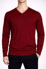 Image of John Smedley Bobby Merino Wool V-Neck Jumper - Small Burnt Orange RRP £225
