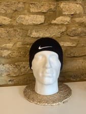 Image of Nike Swoosh Logo Mens Team Performance Activewear Beanie Hat Navy