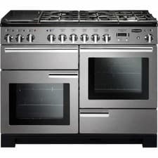 Image of Rangemaster Professional Deluxe 110cm Dual Fuel Range Cooker - Stai PDL110DFFSSC