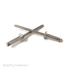 Image of A4 Marine Grade Stainless Steel Dome Head Open Pop Rivets  3.2mm, 4.0mm & 4.8mm