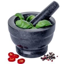 Image of Pestle and Mortar Set Granite Stone Spice & Herb Crusher Home Kitchen Tool UK