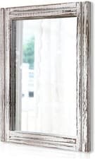 Image of AAZZKANG Wall Mirror with Wood Frame Rectangle Rustic Mirror 50 x 40 cm Decorati