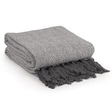 Image of Herringbone Cotton Throws for Sofas Beds Armchair Settee Couch Blanket Throw