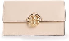 Image of Tory Burch Womens Vanilla Beige Miller Leather Crossbody Wallet Bag TB-186