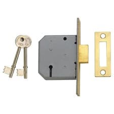 Image of Union 2177 3 Lever Mortice Deadlock Satin Chrome 77.5mm 3in Box