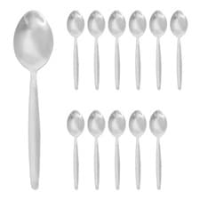Image of Stainless Steel Dessert Spoons - Silver - Pack of 12