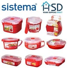 Image of Sistema Microwave Lunch Box Container Hot Food Bowl Porridge Plastic Mug Klip It