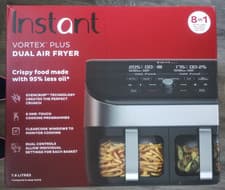 Image of Instant Vortex Plus Dual Drawer ClearCook Air Fryer Stainless Steel 8-in-1