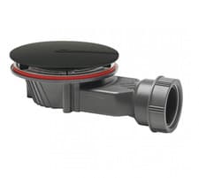 Image of Wirquin 30723786 Slim+ Black Dome Low Profile Shower Waste for 90mm Trays