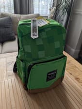 Image of Minecraft School Backpack Rucksack Green Unisex Kids New