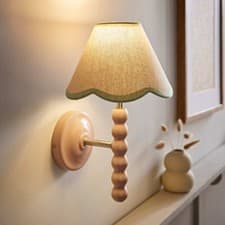 Image of Bobbins Rose Wall Light Fitting Trim Scallop Shade Living Room Bedroom Lamps