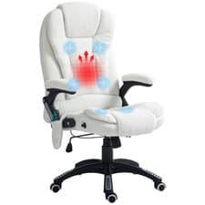 Image of Vinsetto Office Chair w/ Heating Massage Points Relaxing Reclining White