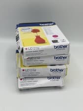 Image of Genuine Authentic Brother LC121M Magenta Ink Cartridge Bundle x 4