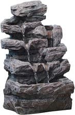 Image of Serenity Cascading Rockfall Water feature Self Contained LED Lights 45.5cm Tall