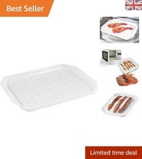 Image of Microwave Bacon Rack - Crisp Clean Cooking with Fat-Draining Design 25cm x 20cm