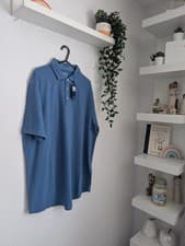Image of New Hackett Men's gmd classic fit polo pique sea blue UK L RRP £101 smart casual