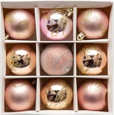 Image of 9 x 60mm Luxury Premium Glitter Baubles Christmas Tree Decoration Bauble Balls