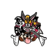 Image of BUGS BUNNY & FRIENDS Pin Badge Looney Tunes Badge Warner Bros Cartoon Lapel