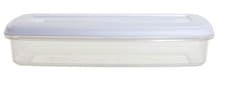 Image of Whitefurze Oblong Plastic Food Tub Bacon Storage Box With Lid 1L 29cm x 12cm