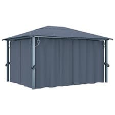 Image of WALPLUS Gazebo Curtain 400x300cm Anthracite Aluminium Outdoor Garden Cover