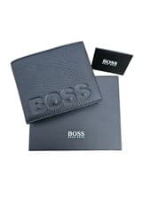 Image of Hugo Boss Bold 4CC Coin Pocket Black Leather Wallet Men With Gift Box
