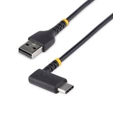 Image of StarTech.com 1ft 30cm USB A to C Charging Cable Right Angle - Heavy Duty Fast Ch