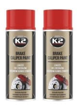 Image of 2 x K2 BRAKE CALIPER PAINT RED HIGH GLOSS 260°C Resistant Spray Lacquer - 400 mL