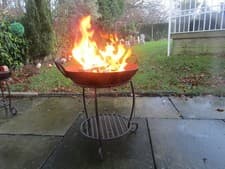 Image of Rustic iron Vintage Garden Kadia bowl Fire pit BBQ Planter Log Coal Bowl Outdoor