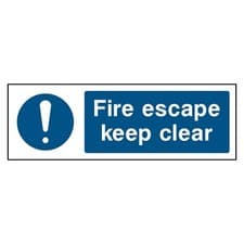 Image of Fire Escape Keep Clear Sign or Sticker | FPRV0033