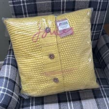 Image of Joules MOSS STITCH cushion YELLOW