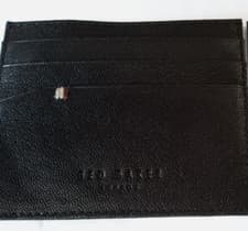 Image of BNWOT Ted Baker Black Leather Card Holder Free P&P