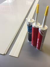 Image of Cheap Budget White PVC Waterproof 2 Sided Corner Shower Panel Kit 800mm x 800mm